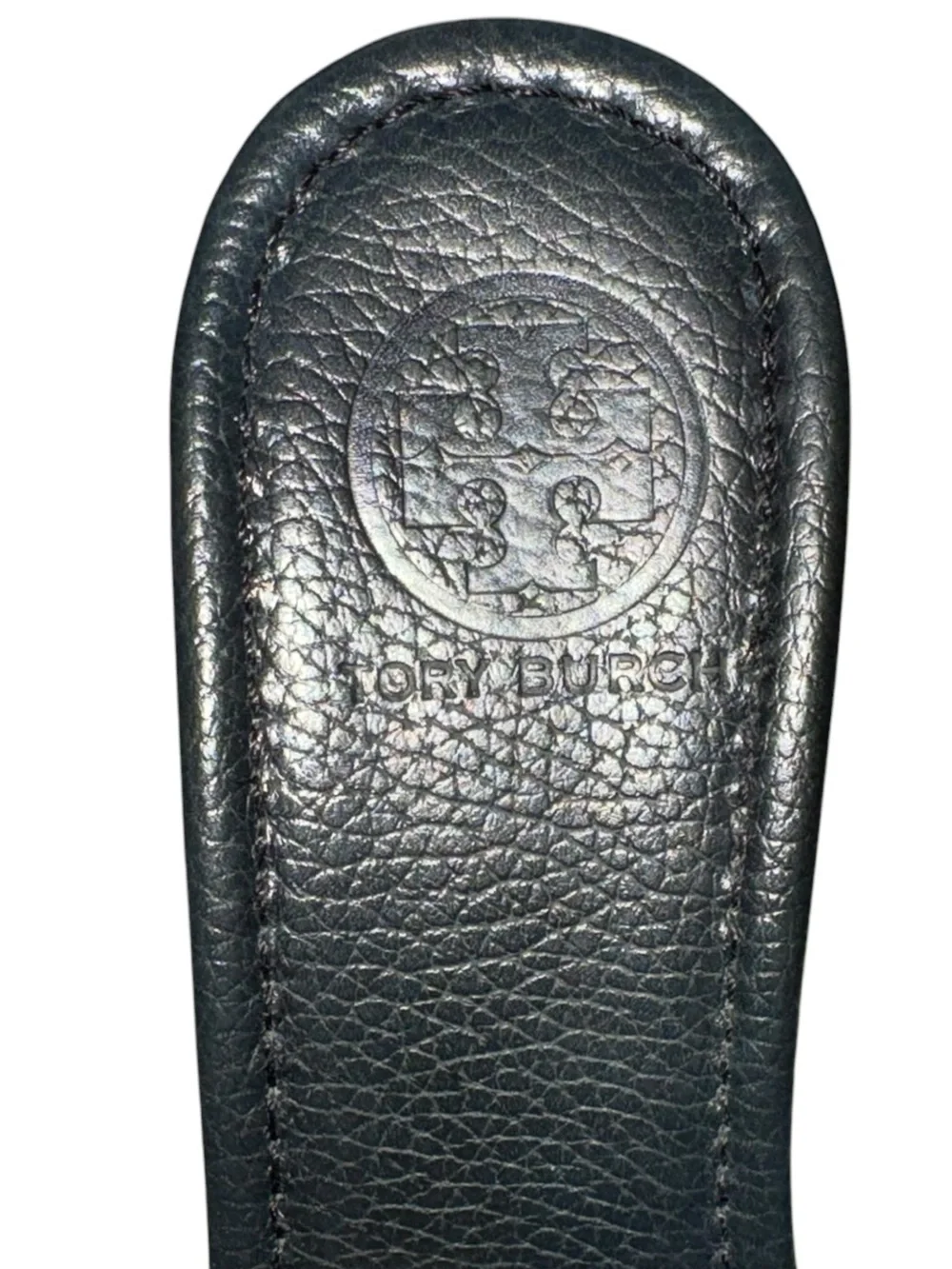 Tory Burch Elina Black Leather Gold Logo Plstform Wedge Sandals - 8.5